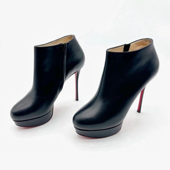 CHRISTIAN LOUBOUTIN Dirdibootie Leather Ankle Boot Size 39.5 US 9 Platform Dirdi - Picture 13 of 14